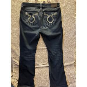 Big Star Maddie Boot Jeans Sz 33x29 Dark Denim Embellished Bootcut western rodeo
